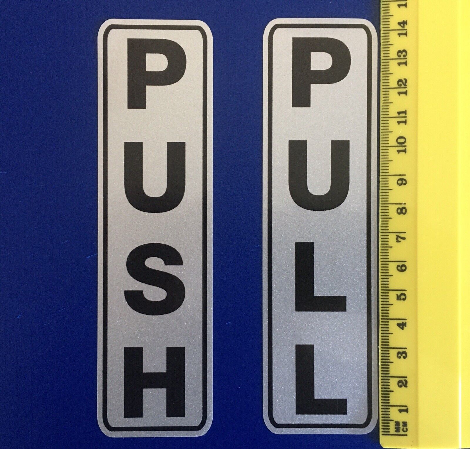 PUSH PULL DOOR STICKERS DECALS ENTRANCE BUSINESS OFFICE WORK SHOP ...