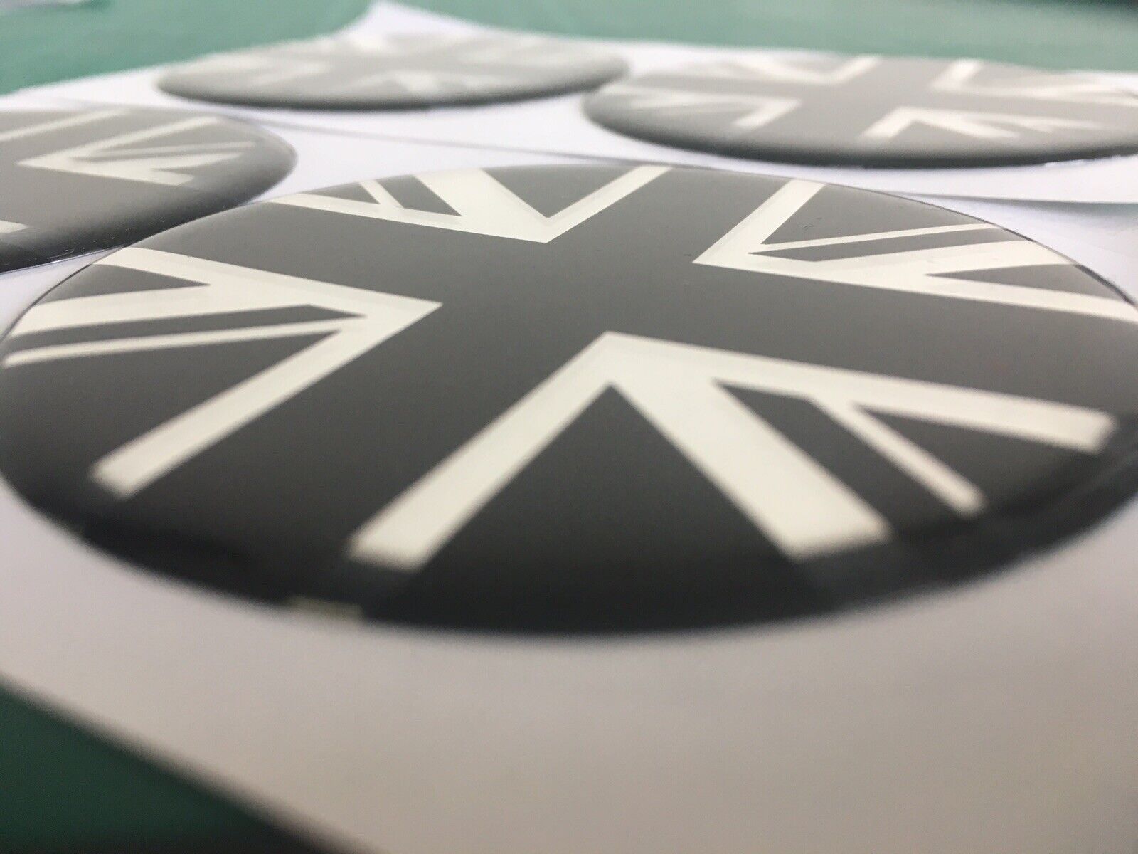 UNION JACK CAR ALLOY WHEEL CENTRE CAP STICKERS DOMED X4 MINI MOTORHOME ...